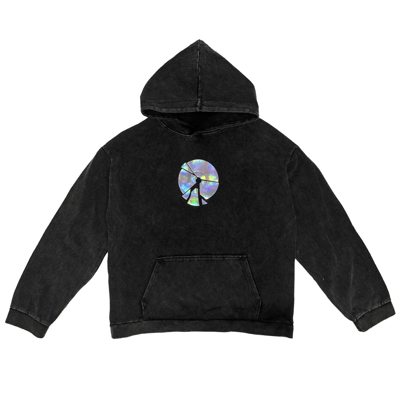 "Broken Disc" Metallic Print Hoodie - NCRT | Neoncity Racing Team