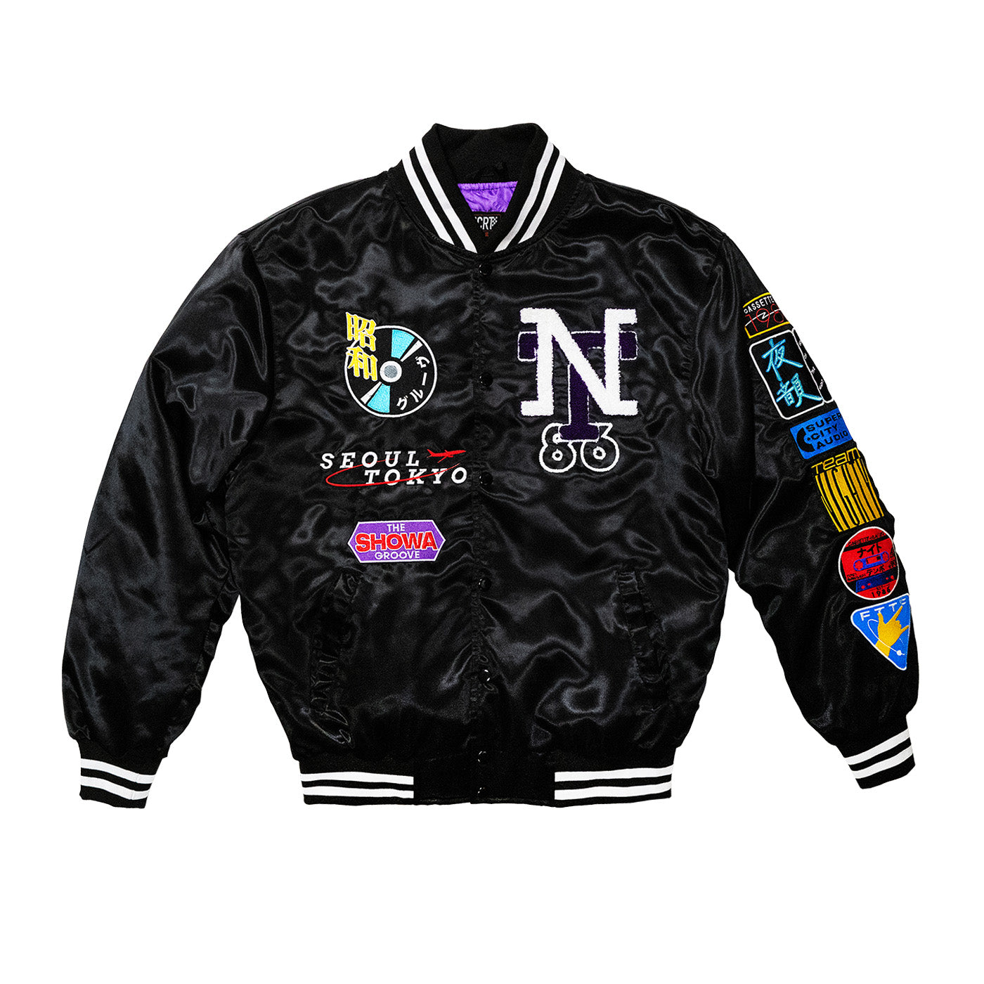 Night Tempo "1986" Varsity Jacket - NCRT | Neoncity Racing Team