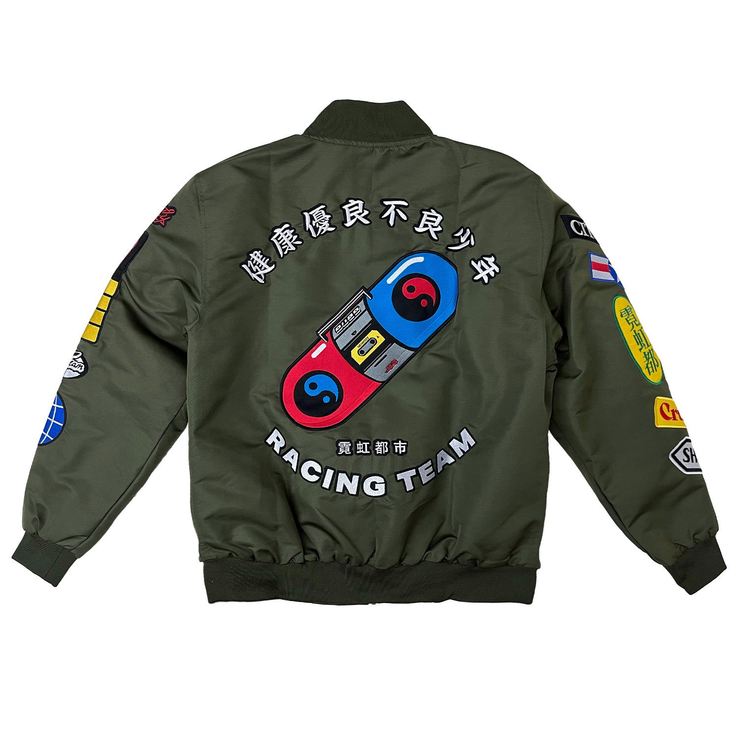 Neo Kowloon Bomber Jacket (Olive Green) - NCRT | Neoncity Racing Team