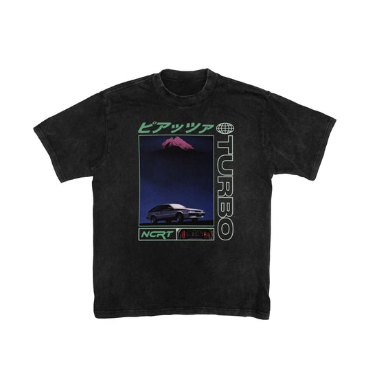 "ピアッツァTURBO" Washed T-Shirt - NCRT | Neoncity Racing Team